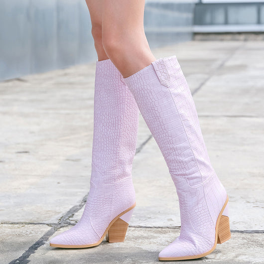 Botas Altas de Tacón Grueso Estilo Martin para Mujer - Image 35