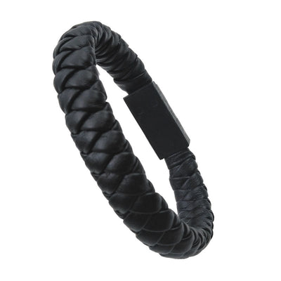 Pulsera Cable de Datos Tejida en Cuero - Diseño Creativo 2 en 1 - Image 17
