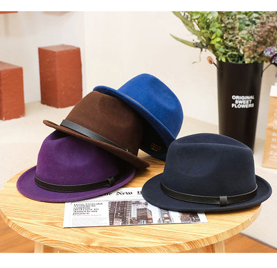 Sombrero Caballero Británico de Lana Pura con Ala Corta Enrollada - Otoño e Invierno - Image 24