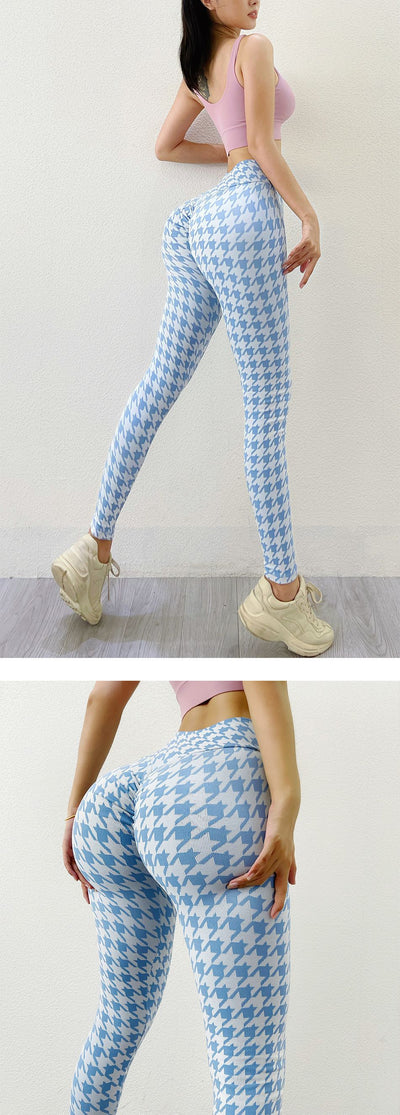 Pantalones Yoga Tejidos sin Costuras Diseño Pata de Gallo para Mujer - Image 9