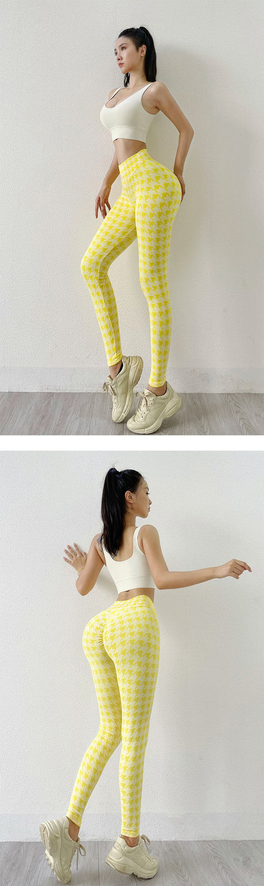Pantalones Yoga Tejidos sin Costuras Diseño Pata de Gallo para Mujer - Image 10