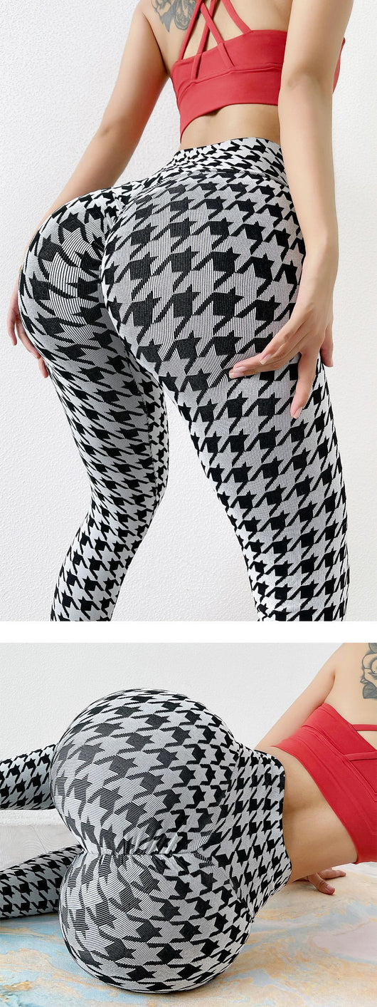 Pantalones Yoga Tejidos sin Costuras Diseño Pata de Gallo para Mujer - Image 13