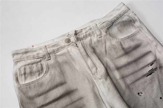 Jeans Tie-Dye Desgastados con Bordes Crudos para Hombre - Image 8