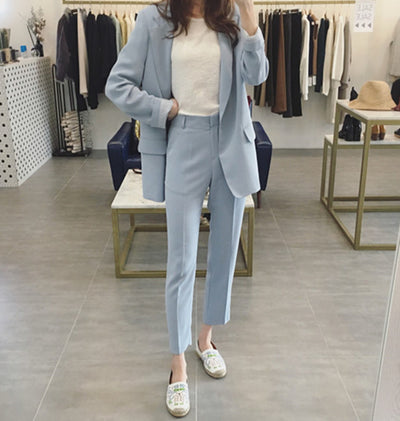 Traje Ejecutivo Coreano Primavera-Otoño para Entrevistas y Ocasiones Formales - Image 6