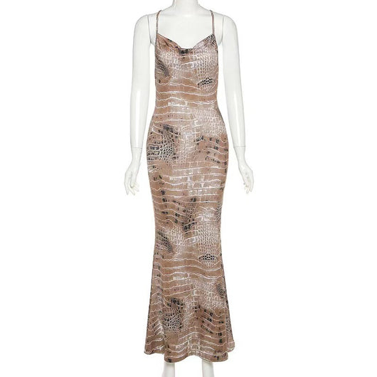 Vestido Fishtail Elegante Espalda Descubierta Estilo Europeo - Image 14