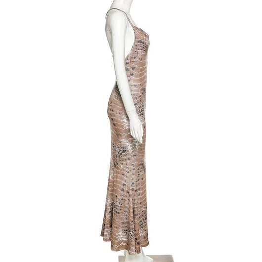 Vestido Fishtail Elegante Espalda Descubierta Estilo Europeo - Image 15