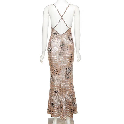 Vestido Fishtail Elegante Espalda Descubierta Estilo Europeo - Image 16