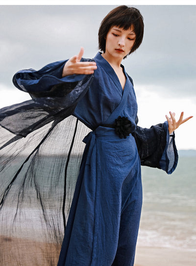 Vestido Cardigan Hanfu Tres Piezas - Elegancia Tradicional Moderna - Image 12