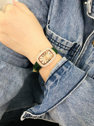 Reloj Delicado Girasol con Correa de Cuero para Mujer - Image 22