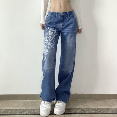 Pantalones Sueltos Talle Bajo con Pliegues y Estampado de Corazones - Image 14