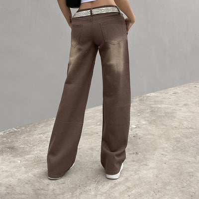 Pantalones Sueltos Talle Bajo con Pliegues y Estampado de Corazones - Image 27