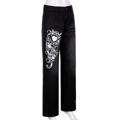 Pantalones Sueltos Talle Bajo con Pliegues y Estampado de Corazones - Image 33
