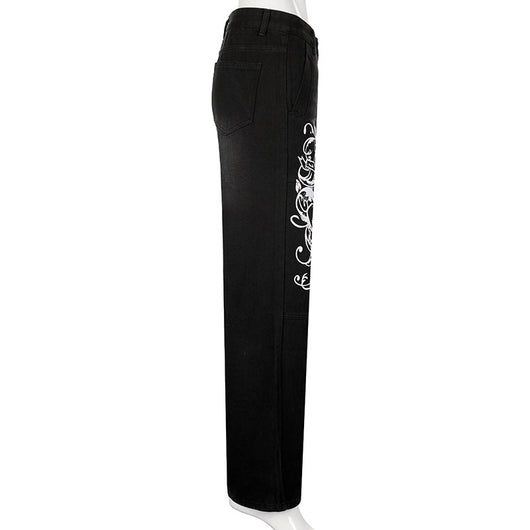Pantalones Sueltos Talle Bajo con Pliegues y Estampado de Corazones - Image 34