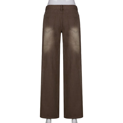 Pantalones Sueltos Talle Bajo con Pliegues y Estampado de Corazones - Image 43