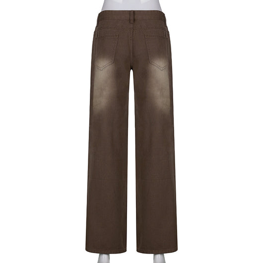 Pantalones Sueltos Talle Bajo con Pliegues y Estampado de Corazones - Image 43