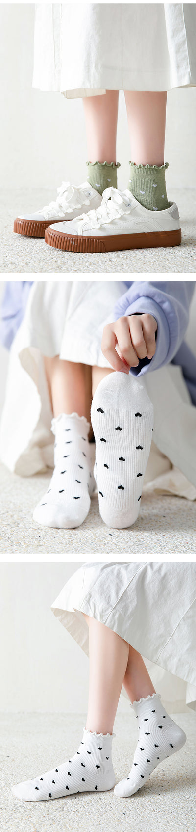 Calcetines Cortos de Encaje Japonés para Mujer - Image 8