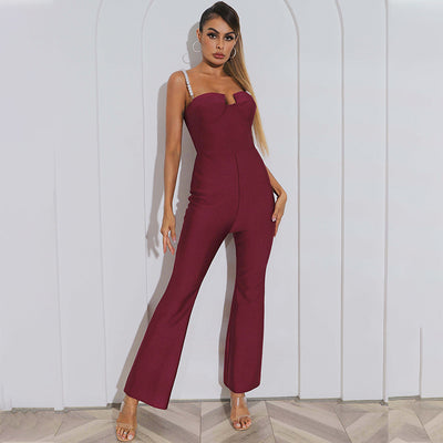 Jumpsuit Elegante para Mujer con Cintura Fruncida y Perlas - Image 10