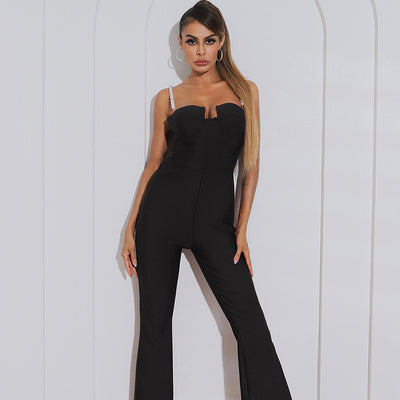 Jumpsuit Elegante para Mujer con Cintura Fruncida y Perlas - Image 22