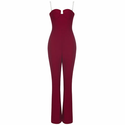 Jumpsuit Elegante para Mujer con Cintura Fruncida y Perlas - Image 23
