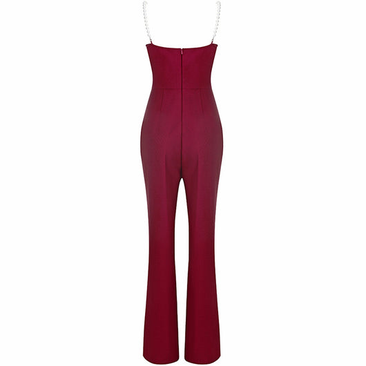 Jumpsuit Elegante para Mujer con Cintura Fruncida y Perlas - Image 24