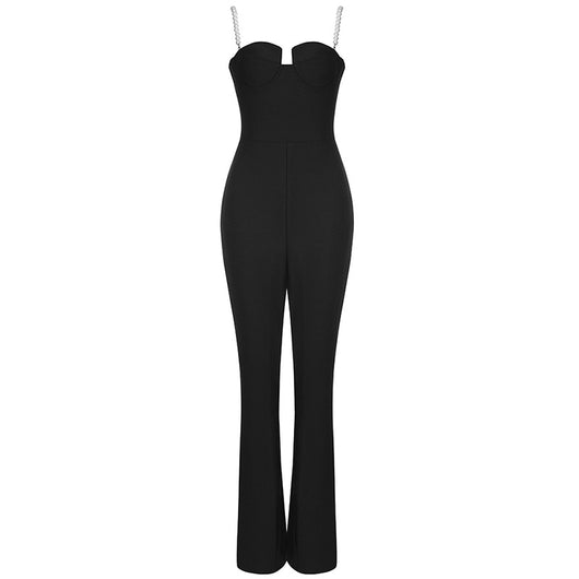 Jumpsuit Elegante para Mujer con Cintura Fruncida y Perlas - Image 25