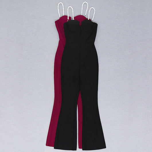 Jumpsuit Elegante para Mujer con Cintura Fruncida y Perlas - Image 27