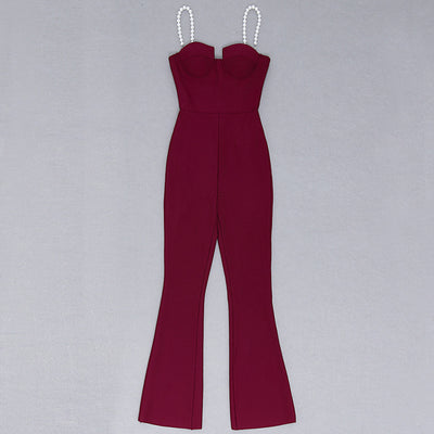 Jumpsuit Elegante para Mujer con Cintura Fruncida y Perlas - Image 28