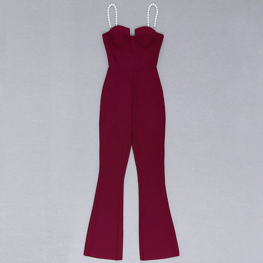 Jumpsuit Elegante para Mujer con Cintura Fruncida y Perlas - Image 28