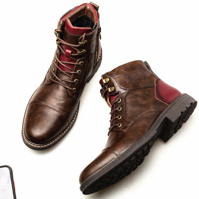 Botas Martin de Cuero para Hombre Talla Grande con Cierre y Detalles de Herramientas - Image 14