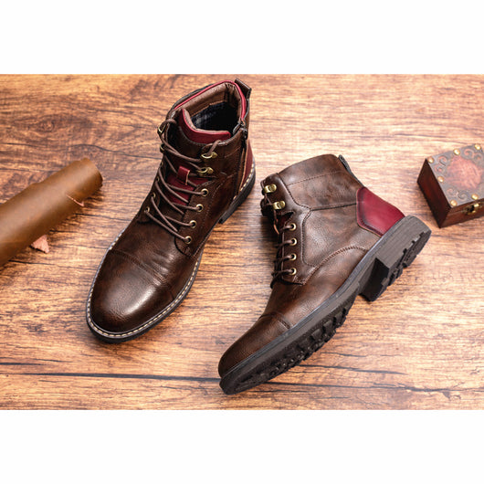 Botas Martin de Cuero para Hombre Talla Grande con Cierre y Detalles de Herramientas - Image 18