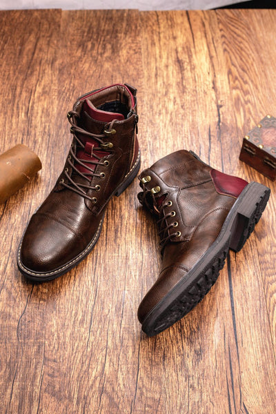 Botas Martin de Cuero para Hombre Talla Grande con Cierre y Detalles de Herramientas - Image 19