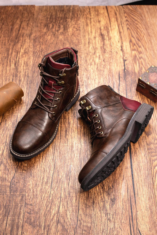 Botas Martin de Cuero para Hombre Talla Grande con Cierre y Detalles de Herramientas - Image 19
