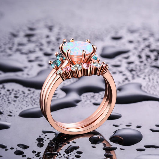 Anillo Temperamento Reina Corona con Triple Encaje - Image 6