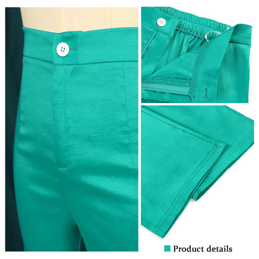 Pantalones de Cintura Alta Elásticos Rectos Verde - Comodidad Deportiva - Image 11