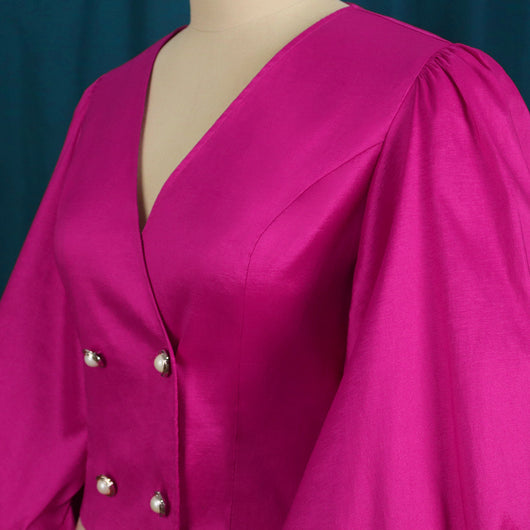 Cardigan Cropped Ajustado con Cuello V y Mangas Globo para Mujer - Image 12