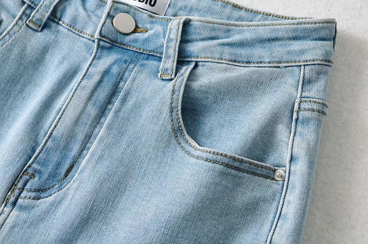 Pantalones Flare Cintura Alta con Borde Crudo - Moda Trendy para Mujer - Image 6