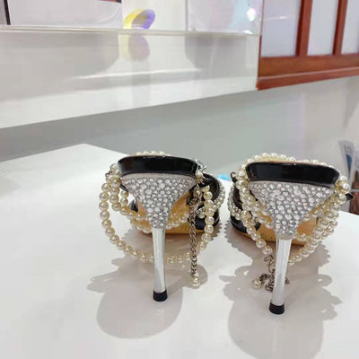 Sandalias Stiletto con Punta Afilada y Cinturón Perla para Mujer - Image 13