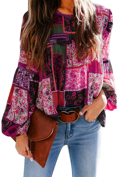 Blusa con Mangas Abullonadas Estampada - Image 4