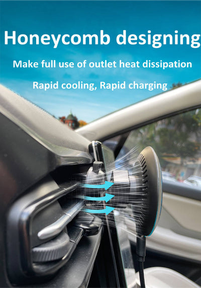 Cargador Magnético Inalámbrico 15W para Auto - Soporte Ventilación Carga Rápida - Image 15