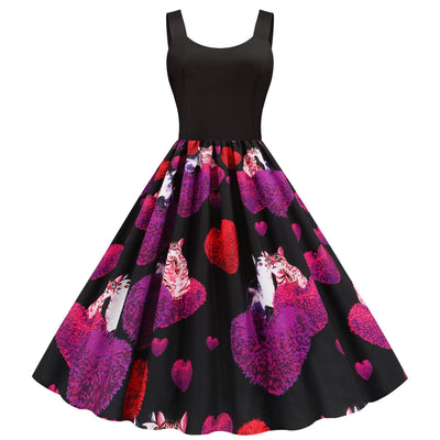 Vestido Columpio con Estampado de Corazón - Diseño Elegante para San Valentín - Image 9