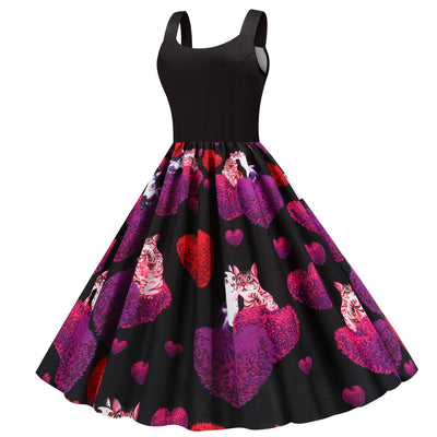 Vestido Columpio con Estampado de Corazón - Diseño Elegante para San Valentín - Image 10