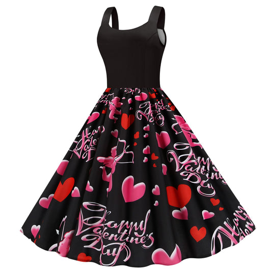 Vestido Columpio con Estampado de Corazón - Diseño Elegante para San Valentín - Image 24