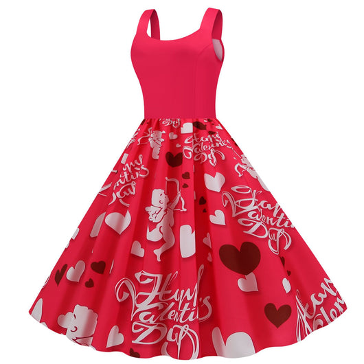 Vestido Columpio con Estampado de Corazón - Diseño Elegante para San Valentín - Image 31