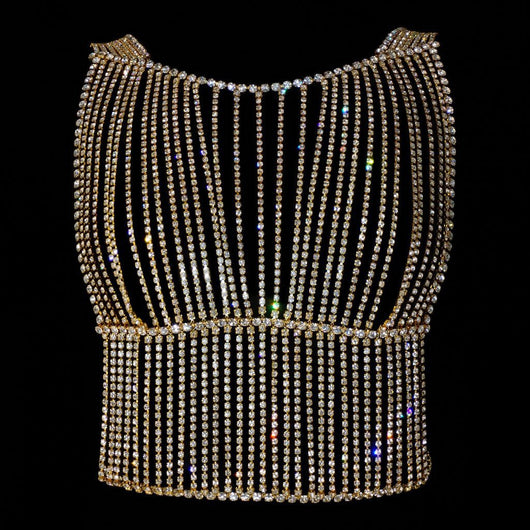 Cadena Corporal con Flecos y Cristales Brillantes - Estilo Europeo y Americano - Image 7