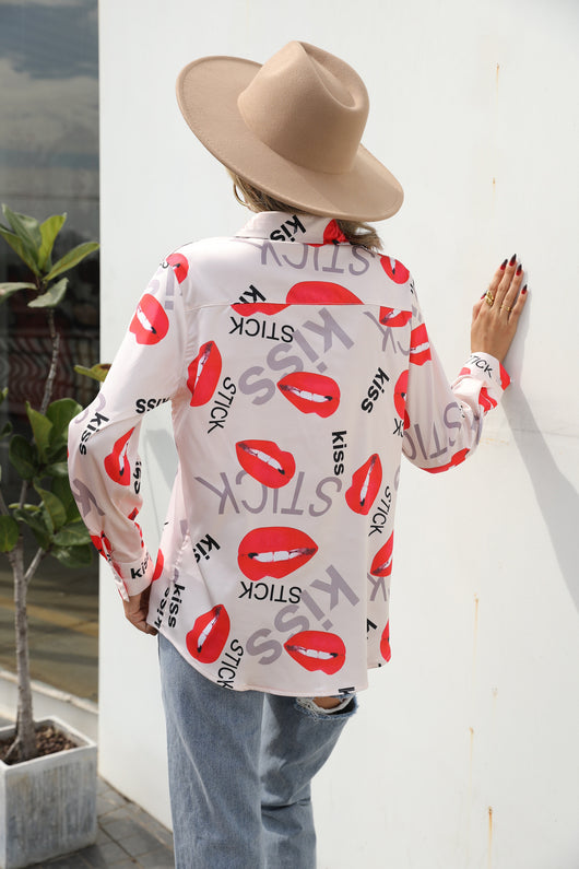 Camisa Estampada para Mujer con Cuello de Pie y Manga Larga - Image 18