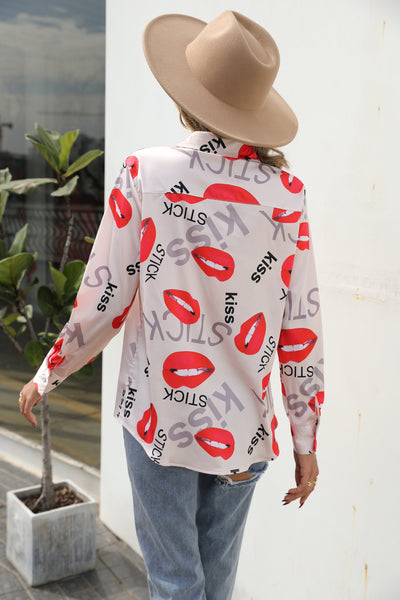 Camisa Estampada para Mujer con Cuello de Pie y Manga Larga - Image 19