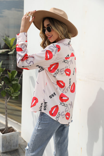 Camisa Estampada para Mujer con Cuello de Pie y Manga Larga - Image 20