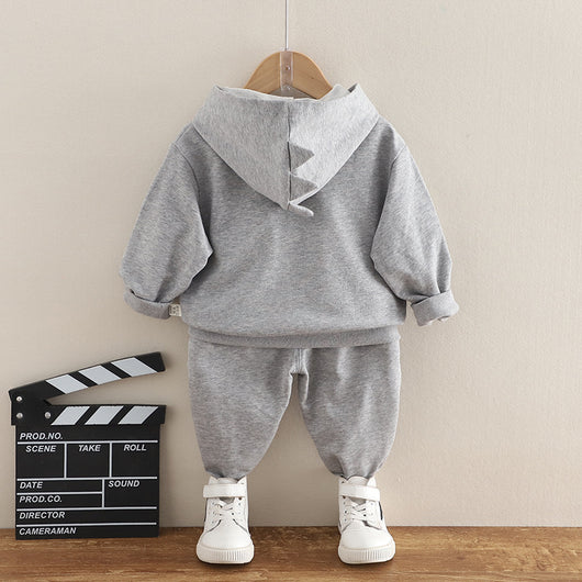 Conjunto de Sudadera con Capucha Dinosaurio para Niños - Algodón Otoño Dos Piezas - Image 8