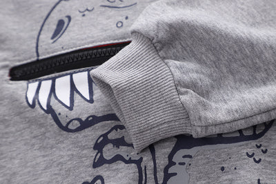 Conjunto de Sudadera con Capucha Dinosaurio para Niños - Algodón Otoño Dos Piezas - Image 15