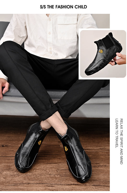 Zapatos Casuales Cálidos para Hombre de Cuero - Botines Tipo Mocasín - Image 9